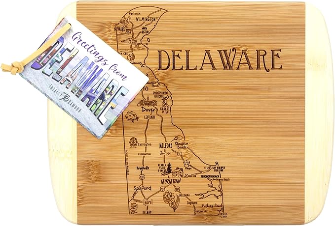 Totally Bamboo A Slice of Life Delaware State Serving and Cutting Board, 11" x 8.75"