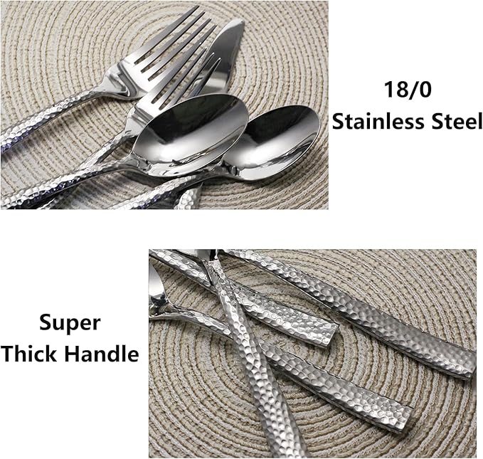 20-Piece Silverware Set, Heavy Duty Stainless Steel Flatware Set Service for 4, Cutlery Set, Mirror Finish, Dishwasher Safe