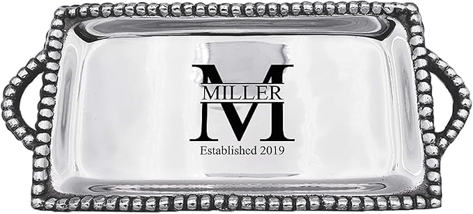 Personalized Pearled Pewter Service Tray