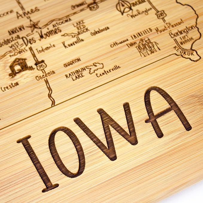 Totally Bamboo A Slice of Life Iowa State Serving and Cutting Board, 11" x 8.75"
