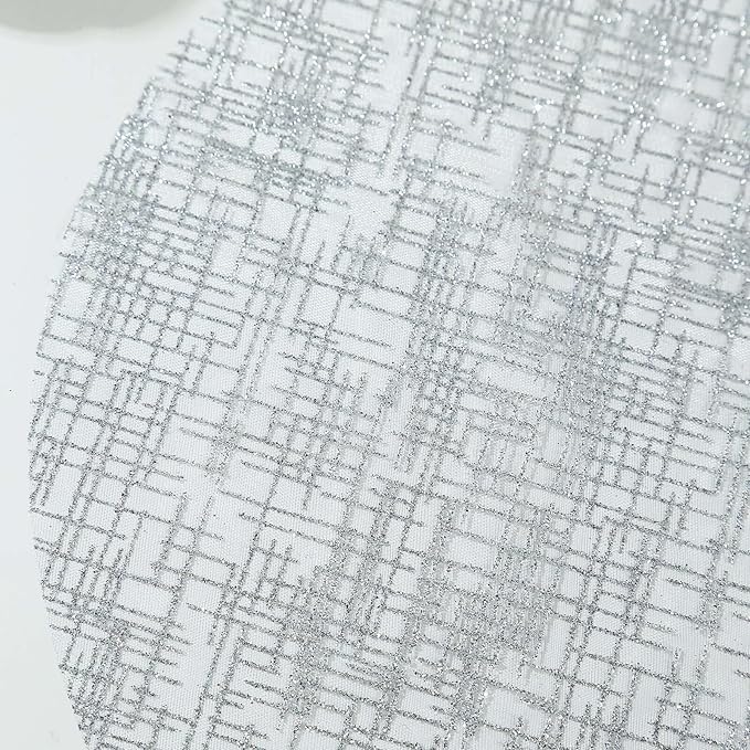 20 Pack 13" Silver Glitter Mesh Placemats - Round Disposable Durable Perfect for Parties and Events