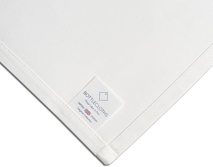 Original Collection, Bottle Cloth for Ice Buckets, Cotton, 42 cm, Corner Hole, Stitched Circle (White, Pack of 1)