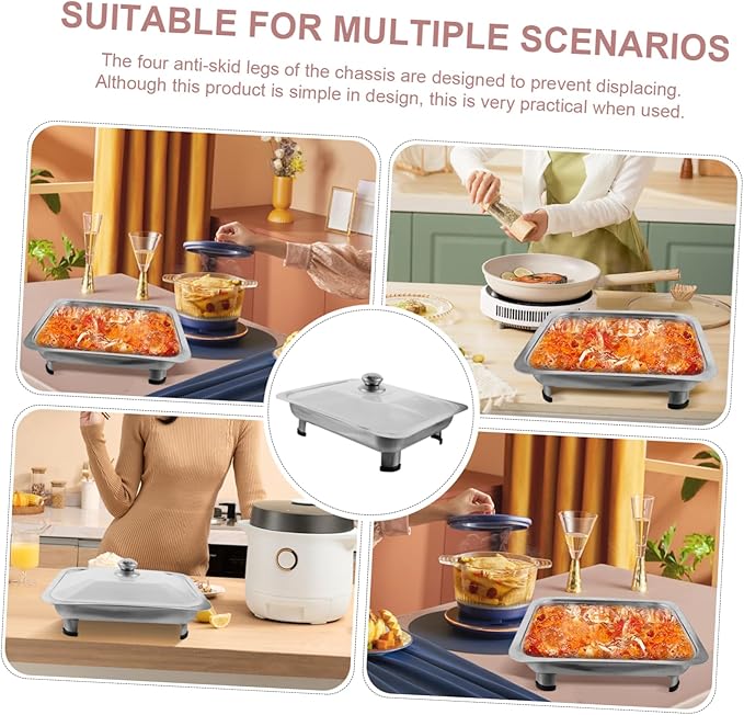 VALICLUD Stainless Steel Dinner Plate Serving Tray Lunch Trays Buffet Food Holder