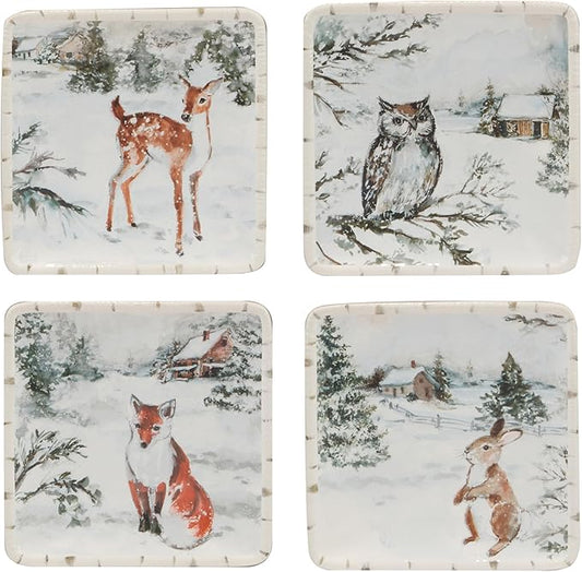 Certified International Winter Frost 6" Canape/Luncheon Plates, Set of 4