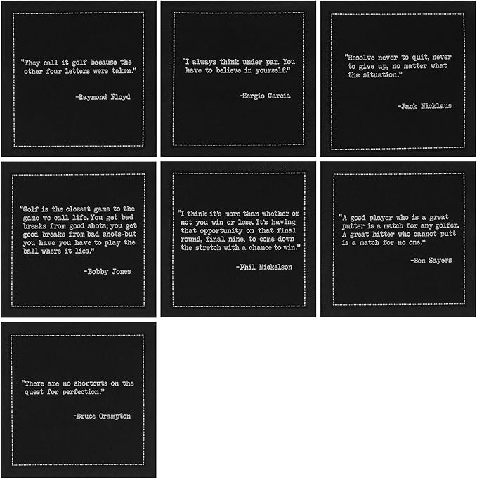Five Star Funny Golf Legends Quotes | Black Cotton Cocktail Napkins | 50 Luxury Disposable Beverage Napkins with Witty Bar Quotes | Drink Napkins for Parties, Bars, Weddings & Game Nights