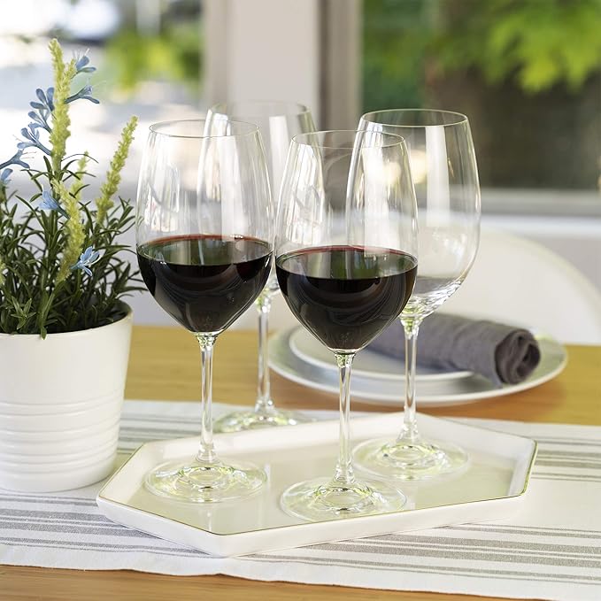 Spiegelau Salute Bordeaux Wine Glasses, Crystal Clear Drinking Glasses for Red Wine, Elegant Stemmed Glassware, Home Bar, Dinner Party, Wedding Gifts, Hosting Essentials, 25 oz, Set of 4