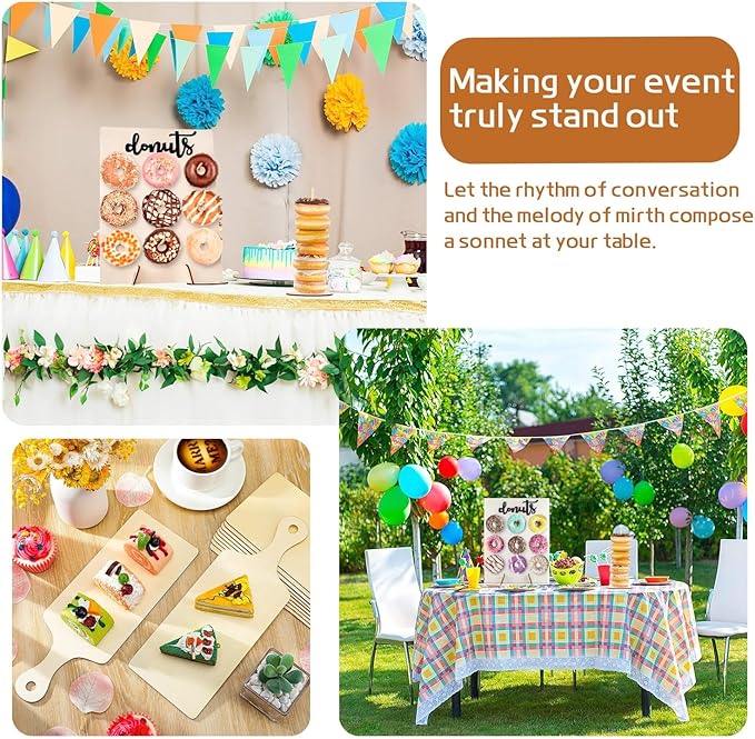 6 Pack Donut Stand Set Includes 2 Donut Wall 2 Donut Display Stand 2 Donut Board, Doughnut Wall, Decorative Doughnut and Bagel Holder for Birthday, Wedding, Baby Shower, Party