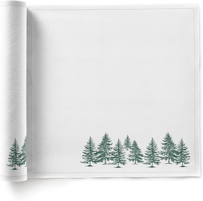 MY DRAP Forest 100% Cotton Dinner Napkins – 6 Units | Biodegradable Single-use or Reusable up to 6 Washes | Sustainable Christmas Table Linens for Events, Parties, Hosting