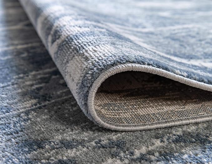 Rugs.com Oregon Collection Rug – 4' x 6' Light Slate Blue Low-Pile Rug Perfect for Living Rooms, Large Dining Rooms, Open Floorplans