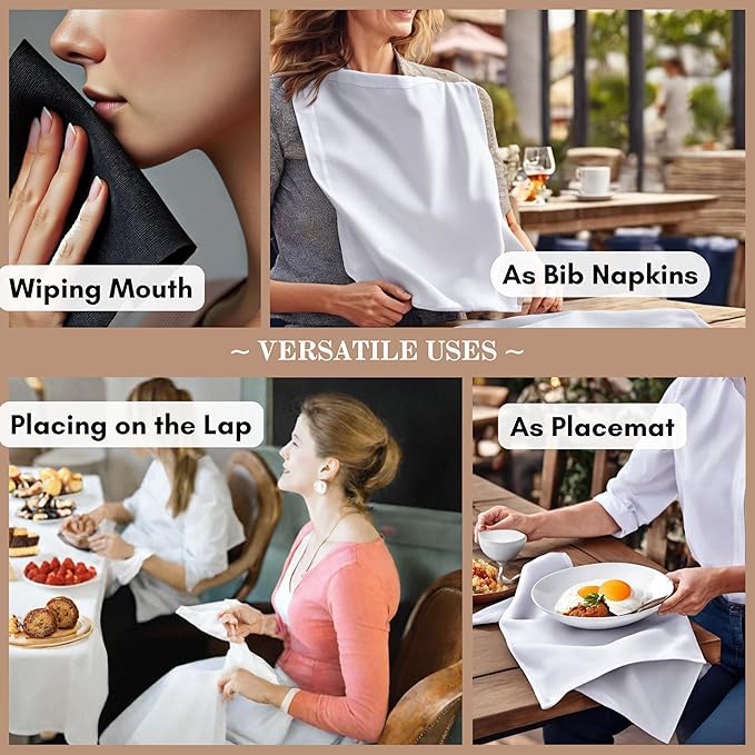Native Fab Cloth Napkins Set of 4, 100% Cotton, 17" x 17", Washable & Reusable Fabric Linen, Table Decor for Dinner, Events, Parties, Weddings - Navy Blue