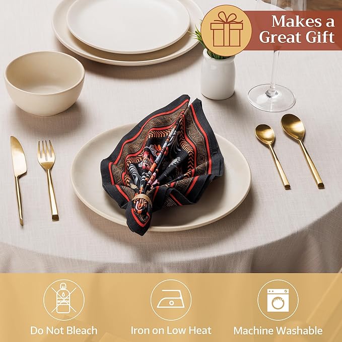 Maison d' Hermine Cloth Napkins Set of 4 100% Cotton Soft & Durable Everyday Reusable Square Napkins Cloth Washable, Dinner, Cocktail Party, Wedding, Restaurant (Jacobeen Floral, 18" x 18")