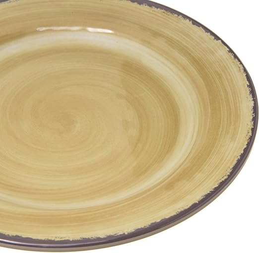 Carlisle FoodService Products Mingle Resuable Plastic Plate Appetizer Plate with Pottery Style for Home and Restaurant, Melamine, 7 Inches, Amber, (Pack of 12)
