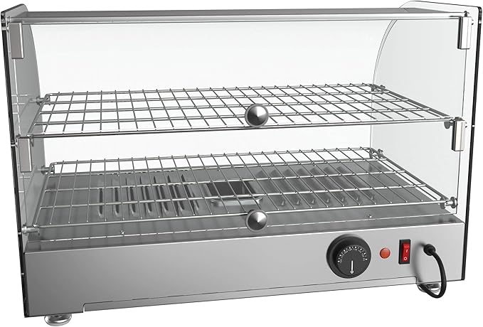 KoolMore 22 in. Commercial Two Shelves Countertop Food Warmer Display Case - 1.5 cu. ft. in Stainless-Steel (HDC-1.5C)