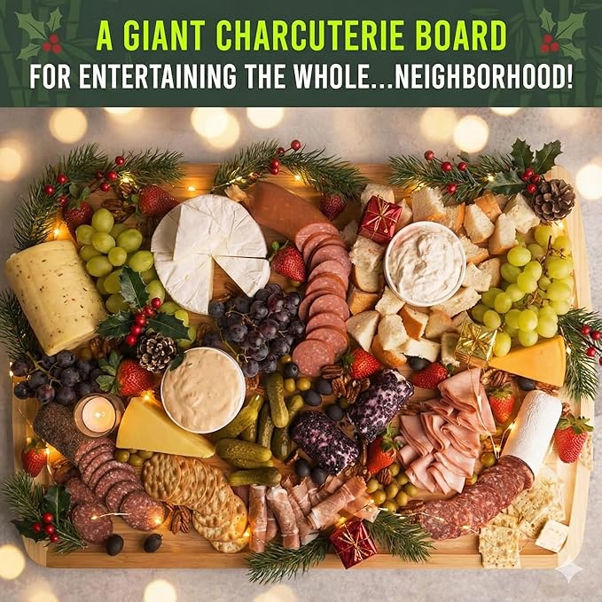 30 x 20 Organic Extra Large Cutting Board with Lifetime Replacements – Wood Bamboo Chopping Board - Wooden Butcher Block Cutting Board for Carving Turkey, Grilling Brisket and BBQ - by Greener Chef