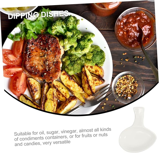 STOBAZA 4pcs Ceramic Chopsticks Rests and Dipping Bowls Set Food Sauce Dishes for Home Multi-Functional Kitchen Gadgets for Appetizers and Seasoning