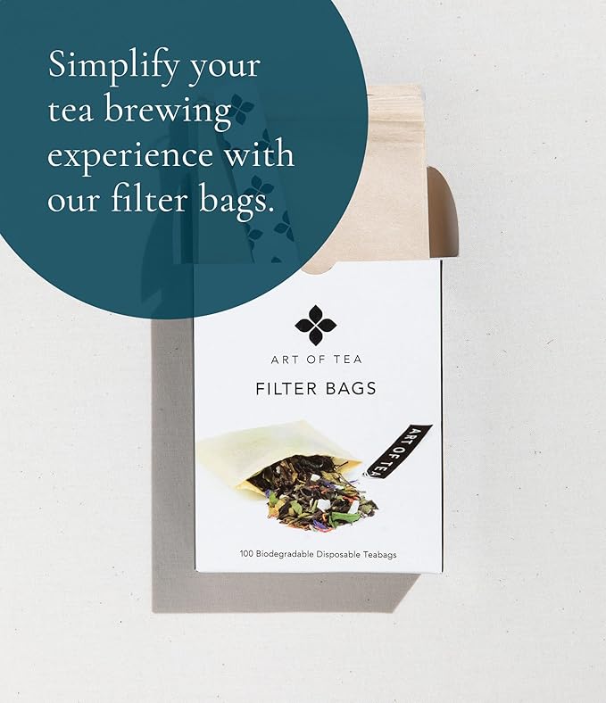 Art of Tea | Organic Pacific Coast Mint (Naturally Caffeine Free) | 50 Eco Friendly Pyramid Peppermint Tea Bags | Herbal Tea Bags