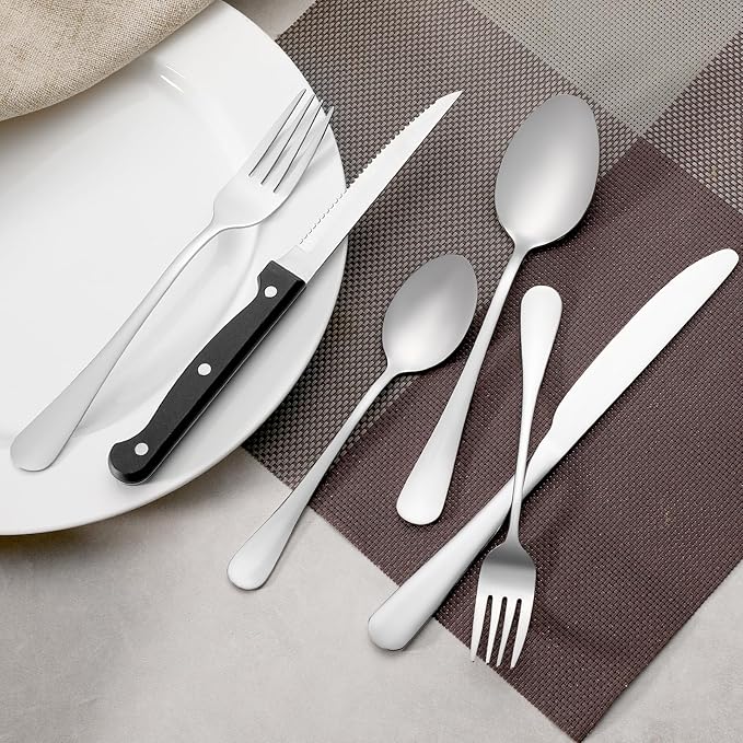 16 Pcs Teaspoons Set, Food-Grade Stainless Steel Spoons Silverware, Cutlery Tea Spoons, Durable Dessert Spoons, Metal Spoon for Home, Kitchen or Restaurant, Mirror Polished, Dishwasher Safe 6.7 Inch
