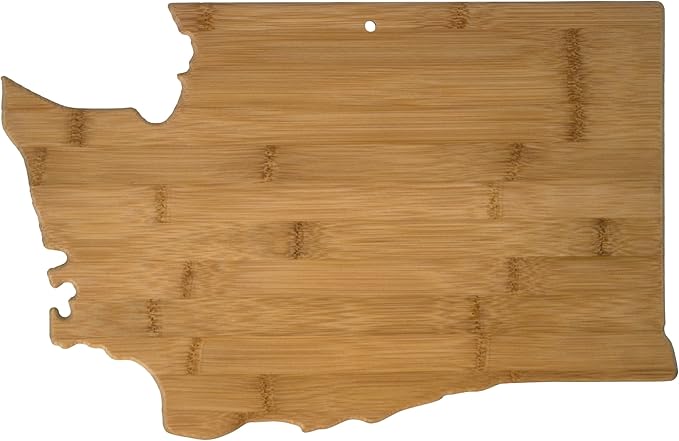 Totally Bamboo Washington State Shaped Bamboo Serving and Cutting Board