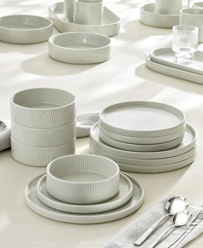 Lenox 897799 Modulus 12-Piece Dinnerware Set, Vapor