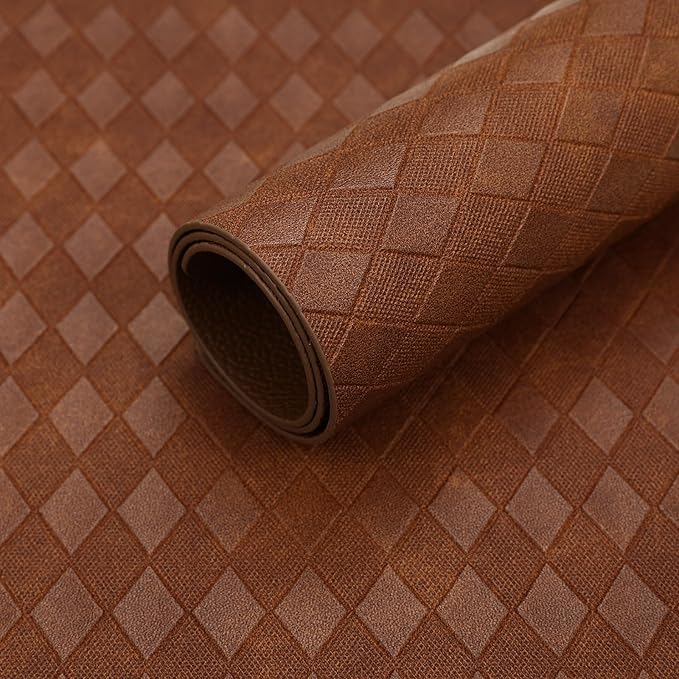 FAVE Faux Leather Placemats Set of 4 Oil-Proof Wipeable PU Placemats for Kitchen Dining Table,Restaurant,Coffee Shop (Walnut Brown-4PCS)