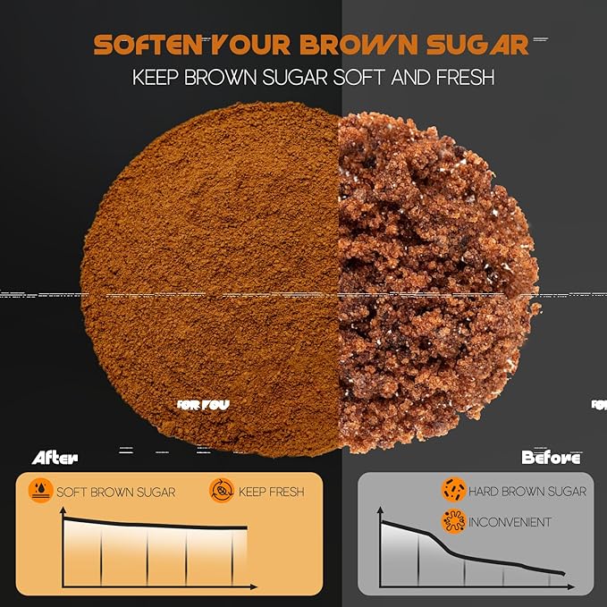 Brown Sugar Container- 2 Qt/2L Airtight Brown Sugar Keeper Storage Container Flour Container Coffee Canister with Spoon Food Cereal Bins Household for Kitchen Pantry (W-2.0A)