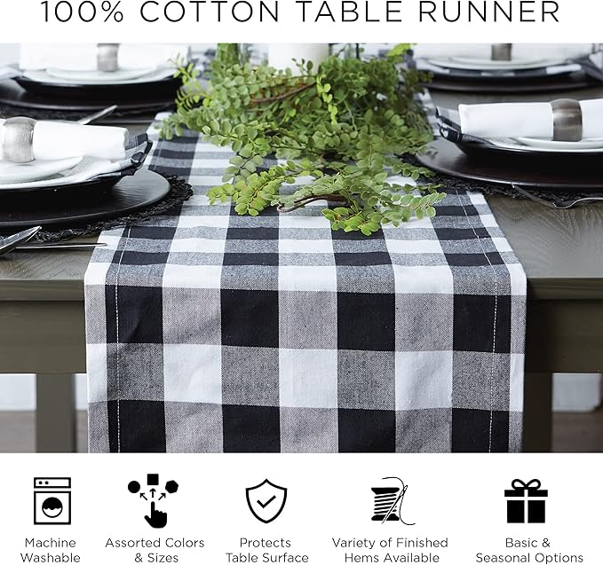 DII Basic Everyday Ribbed Tabletop 100% Cotton, Table Runner, 13x72, Nautical Blue