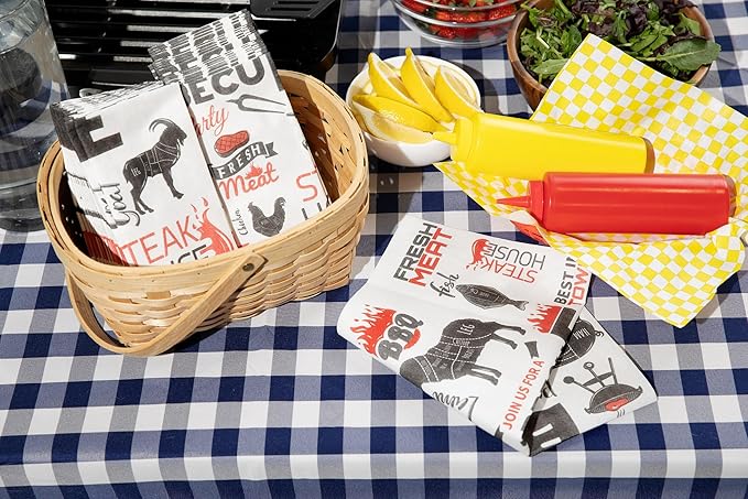 AMERICAN HOMESTEAD Paper Napkins - BBQ Disposable Linen-Like Dinner Napkins - Restaurant-Quality Table Serviettes for Weddings, Parties, and Events - 15.75" x 15.75" - 50 Count