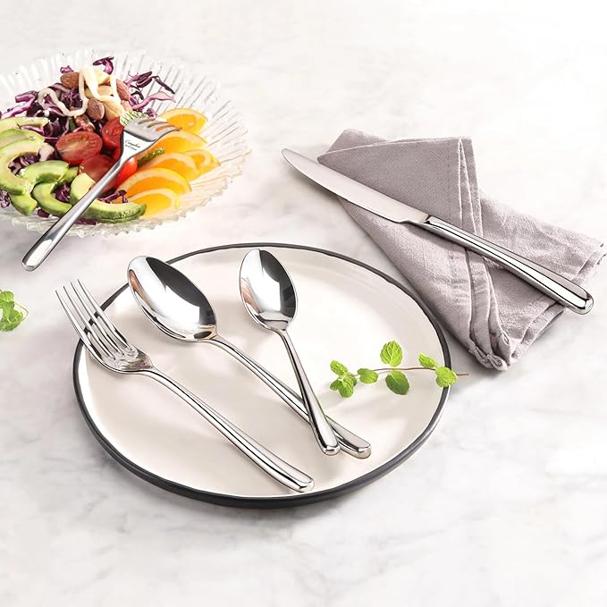 Cangshan RAIN II Flatware Set, Stainless Forged, Window Box, Metallic Finish (20-Piece)
