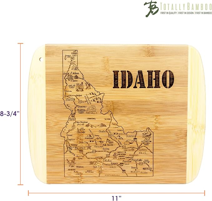 Totally Bamboo A Slice of Life Idaho State Serving and Cutting Board, 11" x 8.75"