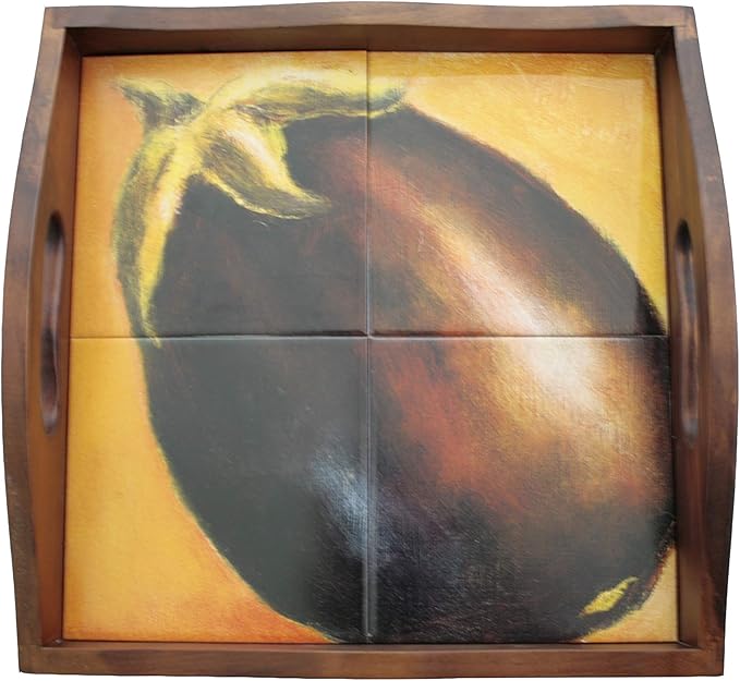 4 Tile Serving Tray 14" x 14" x 4" (Eggplant)