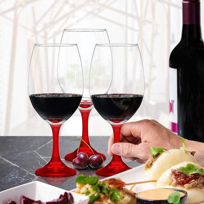 DISCOUNT PROMOS Rioja Grand Wine Glasses 20.75 oz. Set of 10, Bulk Pack - Perfect for Hotel, Bar, Restaurant or Lounge - Red