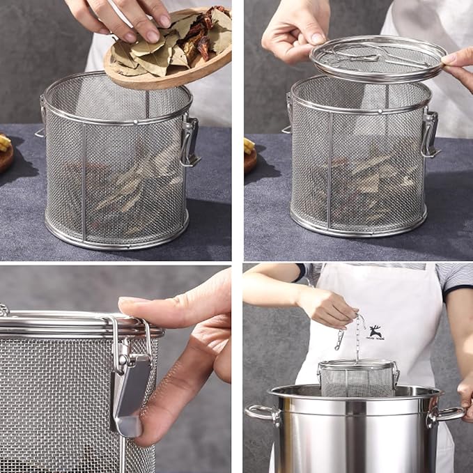 AUNMAS Stainless Steel Tea Strainers for Loose Tea, Mesh Design Tea Infuser with Chain, Tea Ball Strainer Soup Seasonings Seperation Basket Filter Ball for Cooking Home Restaurant