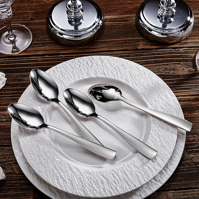 KEAWELL Premium 20/45/65 Piece Louis Silverware Set, 18/10 Stainless Steel, Service for 4/8/12, Fine Flatware Set, Dishwasher Safe (45)
