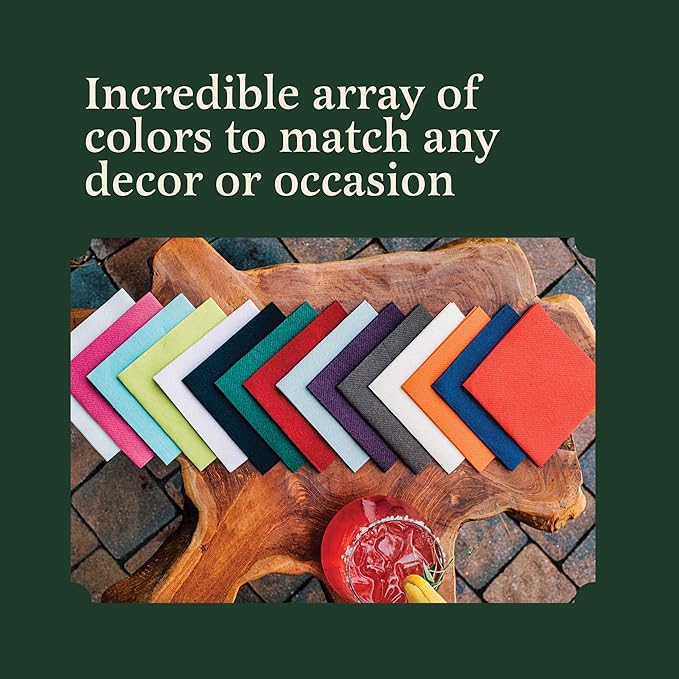 Linen-Feel Colored Cocktail Napkins - Decortive Cloth-Like BLACK Dessert And Beverage Napkins - Soft And Absorbent. For Restaurant, Bar, Cafe, Or Event. (Pack of 200)