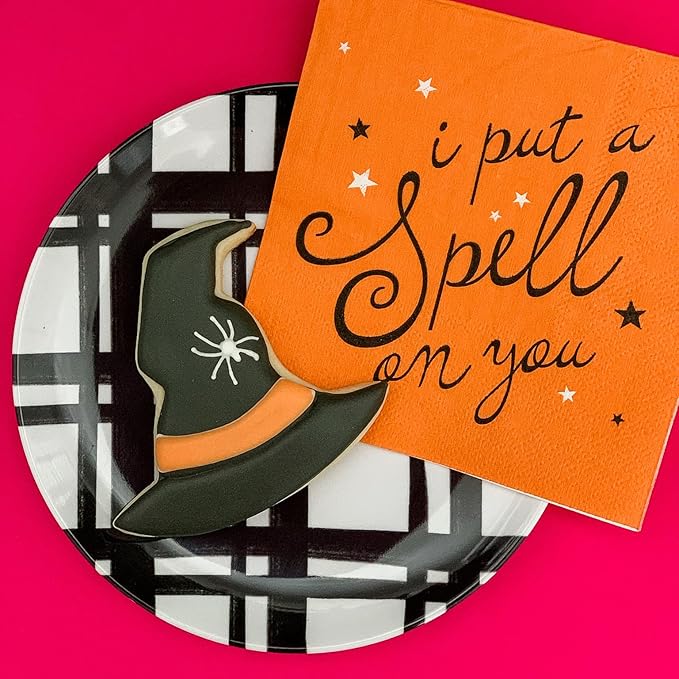 Sprinkles & Confetti Melamine Plate Set 6" Appetizer Plates, Reusable Outdoor Dinnerware for Entertaining, Patio & Picnic | Modern Black Plaid Design, Durable & Stylish Dish Set (Set of 4)