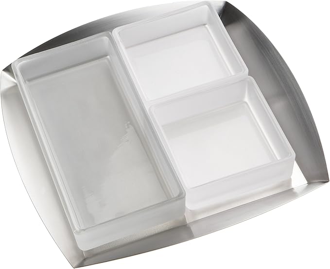 Yamazaki Signature 9-Inch Snack Tray Set with 3 Glass Inserts