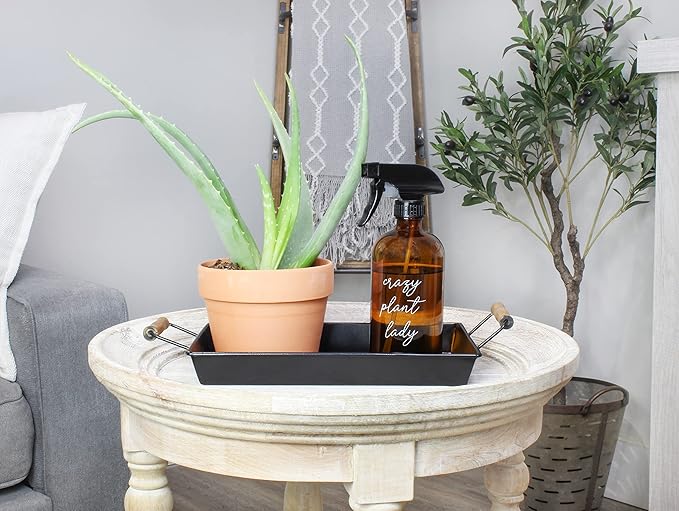 AuldHome Design Enamelware Rustic Trays (Set of 2, Small & Medium, Black); Farmhouse Decor Rectangular Trays w/Handles