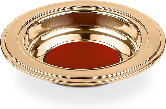 (Offering Plate Red) Premium Gold Stainless Steel Offering Plates for Church | Offering Trays | Church Collection Plate | Church Offering Plates