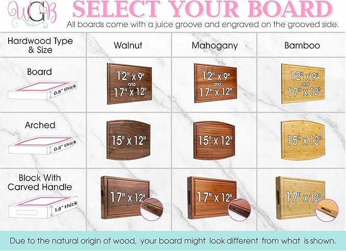 Personalized Chopping Block Custom Engraved Laurel Initial Design (#011) Wedding or Anniversary-Housewarming or Corporate Gift USA Handmade by Wedding Gift Boutique