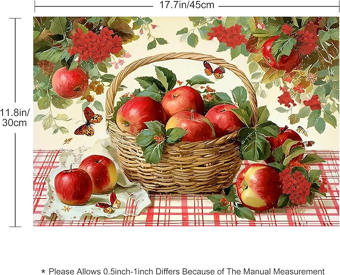 Fruits Placemats Set of 4 Washable Table Place Mats for Dining Kitchen Party Decor
