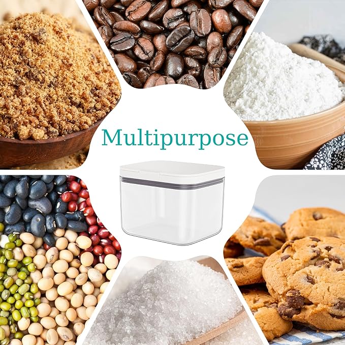 Brown Sugar Container Airtight, 1.3Qt(42Oz/1.2L) Brown Sugar Keeper Storage Container with Spoon, Clear Food Saver Jar for kitchen