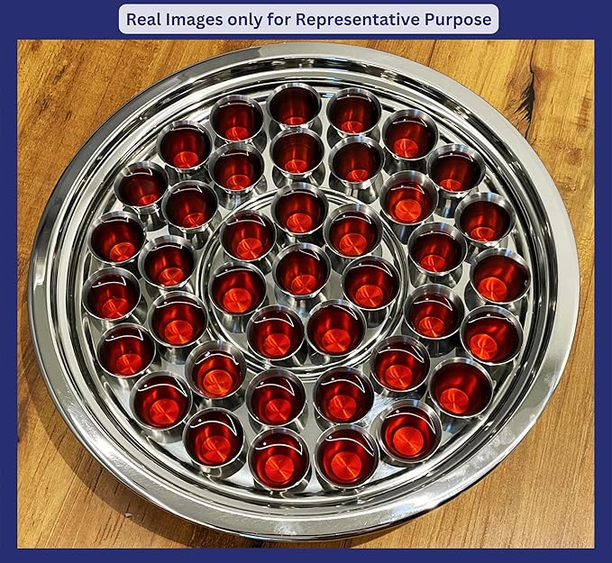 Communion Ware | Stackable Communion Tray with 40 Cups for Churches | Portable Holy Communions Supplies | Ideal for Churches Stainless Steel - Shiny (Silver) Finish