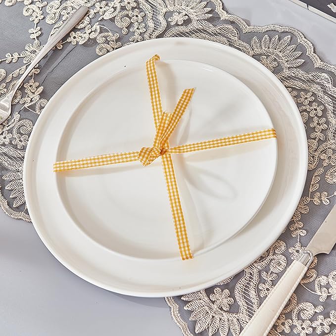 AntoKueh White Salad Plates Set of 6, 8.3 Inch Fine Bone China Small Dishes with Shallow Edge for Dessert, Appetizer, Steak, Dishwasher/Microwave safe