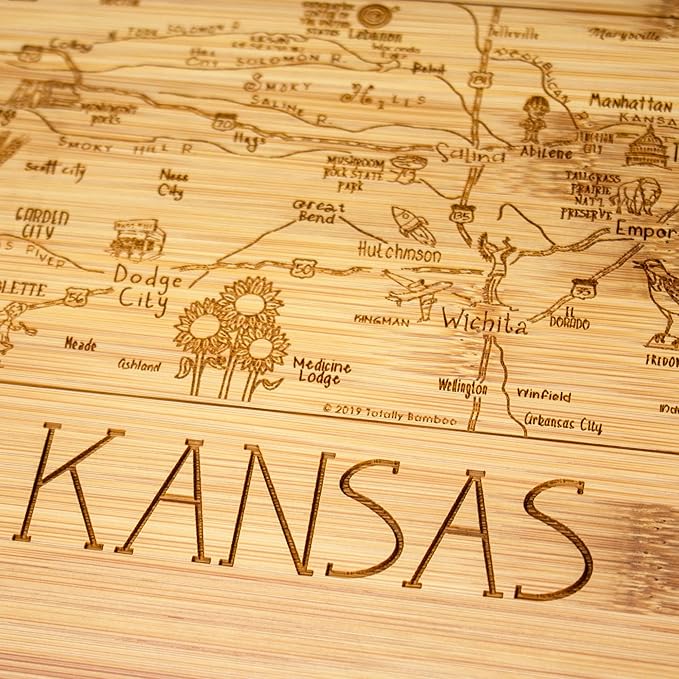 Totally Bamboo A Slice of Life Kansas State Serving and Cutting Board, 11" x 8.75"