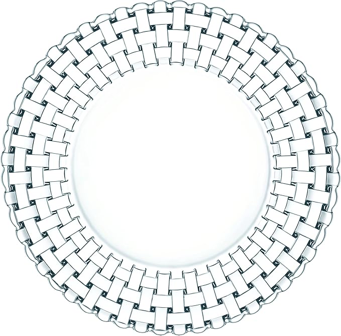 Nachtmann Bossa Nova Collection Set of 2 Dinner plates | Crystal Glass Salad, Pasta, and Appetizer Plates 10.5 Inch Clear Dinnerware | Dishwasher Safe