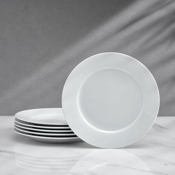 Everyday White Fitz and Floyd Classic White Rim Appetizer Plates, Set of 6