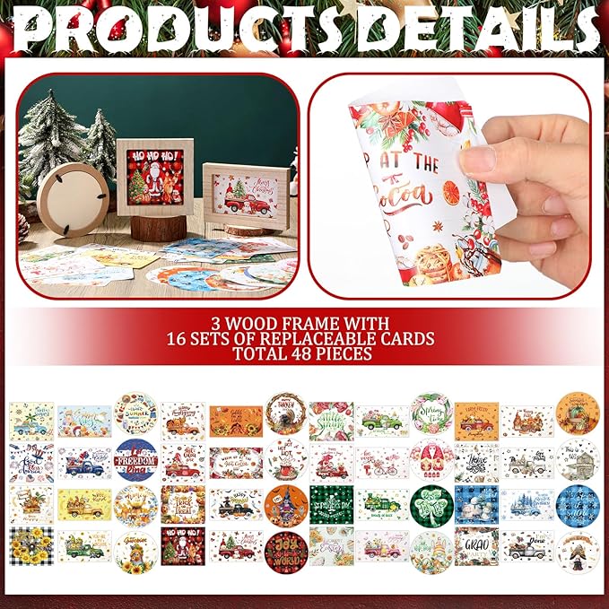 Kigley 101 Pcs Valentines Day Tiered Tray Decor Set Thanksgiving Day Interchangeable Seasonal Decor Farmhouse Holiday Tiered Tray Decorations Interchangeable Tabletop Decoration for Seasonal Home