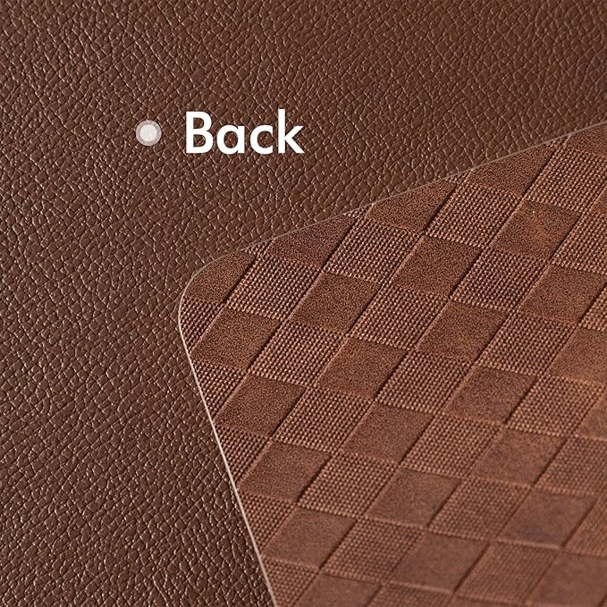 FAVE Faux Leather Placemats Set of 2 Oil-Proof Wipeable PU Placemats for Kitchen Dining Table,Restaurant,Coffee Shop (Walnut Brown-2PCS)