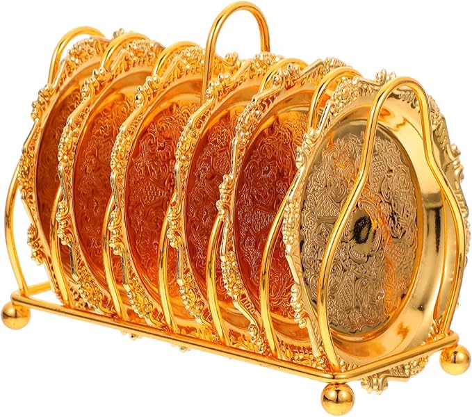 1 Set Elegant Golden Food Serving Dish Rack Plates for Snacks Fruits Appetizers for Weddings Parties Home Decoration Daily Use Storage Tray
