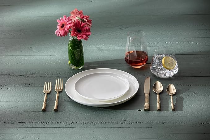Fortessa Royal Pacific 18/10 Stainless Steel, 5 Piece Flatware Set (Service for 1), Brushed Champagne